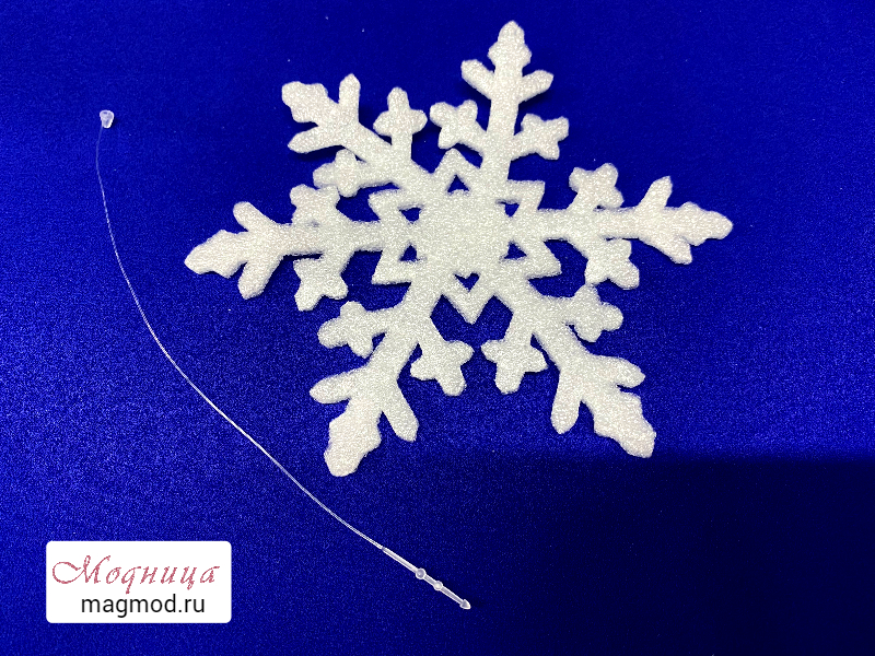 Украшение елочное снежинка на елку подвеска модница игрушка