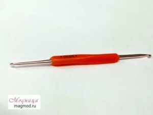 Крючок для вязания двусторонний с силиконовой ручкой d 4/6 мм вязание рукоделие фурнитура модница екатеринбург