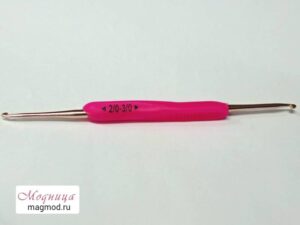 Крючок для вязания двусторонний с силиконовой ручкой d 2/3 мм вязание рукоделие фурнитура модница екатеринбург